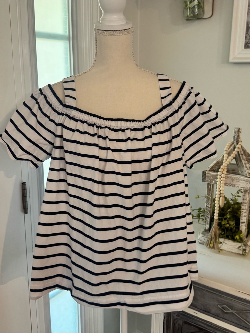 Kate Spade New York Broome Street Stripe Off-the-Shoulder Top sz XL
